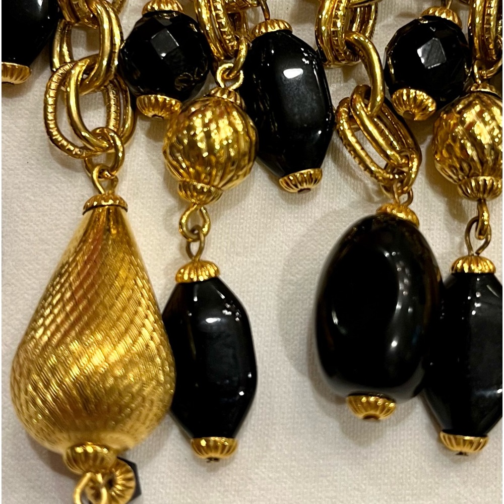 Vintage Signature Barrera Black and Gold Princess Necklace - Picture 9 of 16